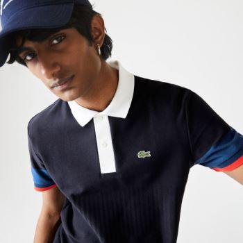 Lacoste Lacoste Made in France Regular Fit Organic Cotton Polo Shirt - Polo Pánské Tmavě Blankyt Bla